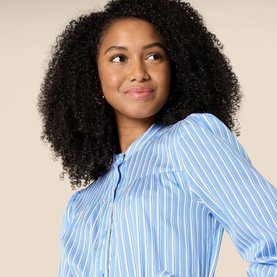 Blue Striped Shirt Dress image 3